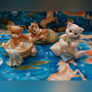 Enesco calico kittens figures cute sweet whimsical collectible cat kitty